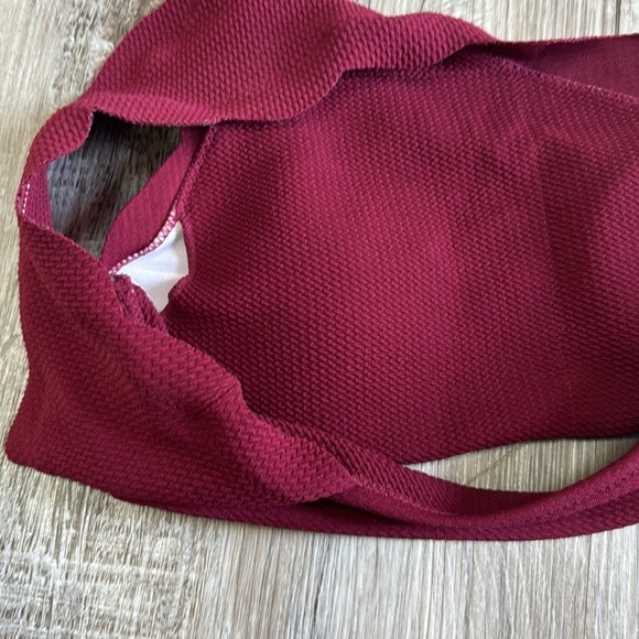 Women's Burgundy Sports Bra - Picture 6 of 9